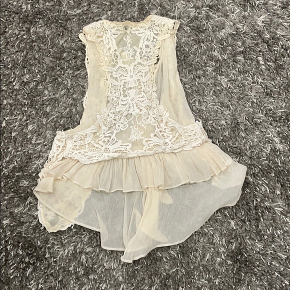 Ryu Cream Lace Vest - Sz Small - Picture 3 of 5